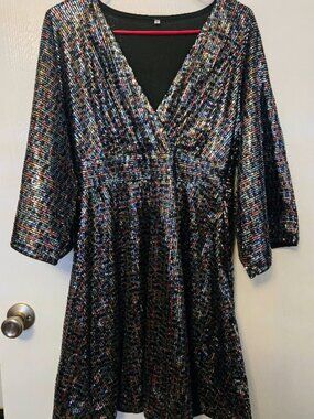 Multicolor sparkle sequin dress Size L